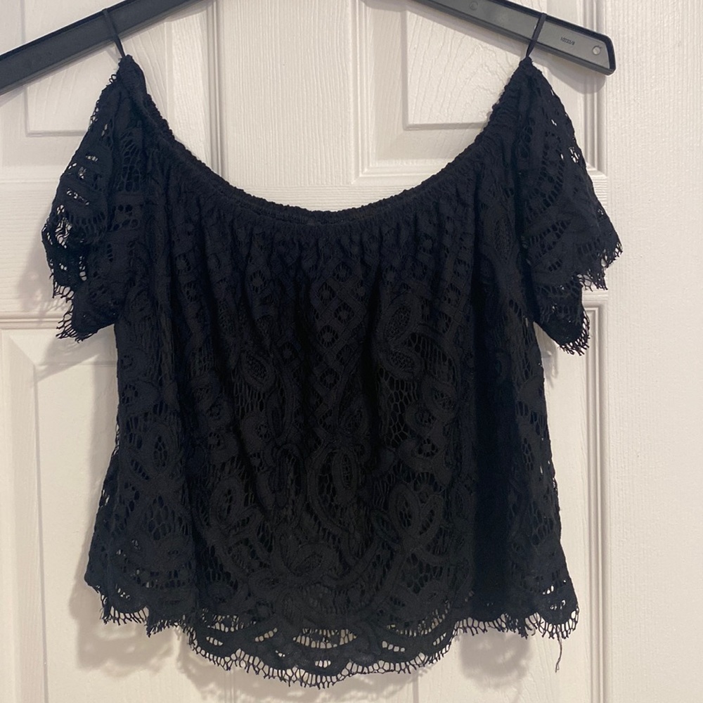 Off The Shoulder Black Lace Top by EXPRESS. Size small. Like New.